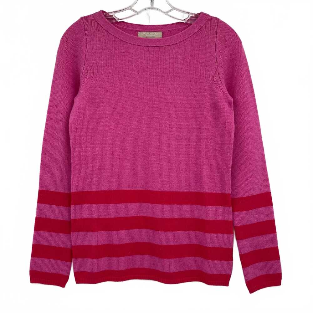 Banana Republic Pink Red Striped Wool Cashmere Blend Sweater | XS Regular - Picture 1 of 6